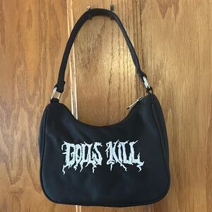 Dolls Kill Mini Shoulder Bag Hand Bag Embroidered Logo Goth Clown Core Punk